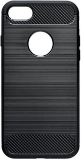 Противоударен Силиконов Калъф за Huawei Y6 2018, Forcell Carbon Case, Черен