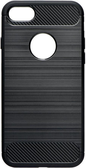 Противоударен Силиконов Калъф за Huawei Y6 2018, Forcell Carbon Case, Черен