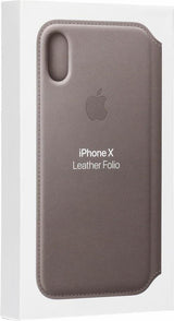 Оригинален Кожен Калъф за Apple iPhone XS/X, Leather Case Book Mqry2z Taupe, Бежов (6)
