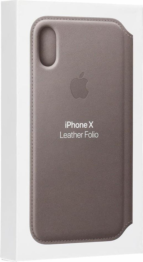 Оригинален Кожен Калъф за Apple iPhone XS/X, Leather Case Book Mqry2z Taupe, Бежов (6)