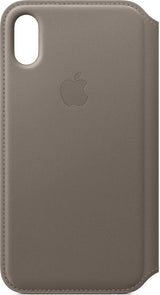 Оригинален Кожен Калъф за Apple iPhone XS/X, Leather Case Book Mqry2z Taupe, Бежов (2)