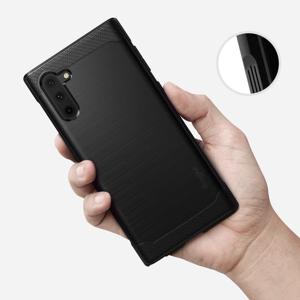 Противоударен Силиконов Калъф за Samsung Note 10, Ringke Onyx Case, Черен (2)