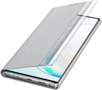 Оригинален Активен Калъф за Samsung Note 10 Plus Clear View Cover Book Case Ef-Zn975cse, Сребрист (2)