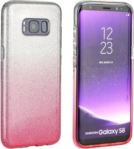 Блестящ Силиконов Калъф за Huawei P30 Pro, Forcell Shining Case, Сребро/Розов (2)