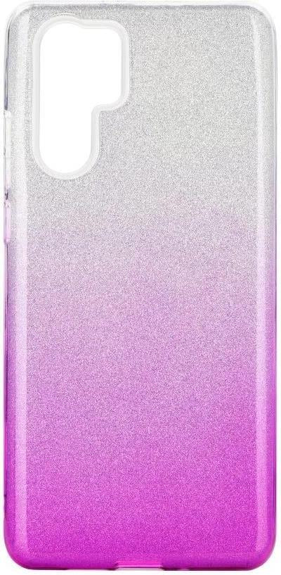 Блестящ Силиконов Калъф за Huawei P30 Pro, Forcell Shining Case, Сребро/Розов