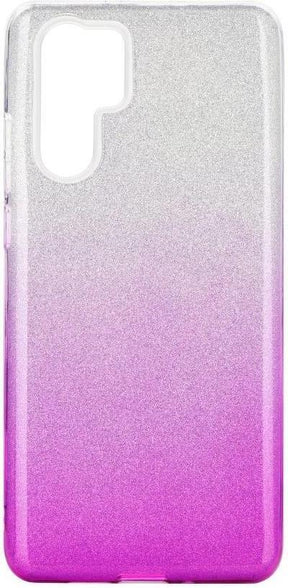 Блестящ Силиконов Калъф за Huawei P30 Pro, Forcell Shining Case, Сребро/Розов