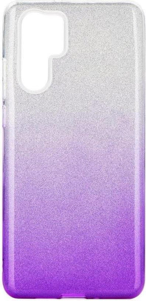 Блестящ Силиконов Калъф за Huawei P30 Pro, Forcell Shining Case, Сребро/Лилав