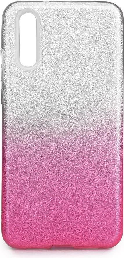 Блестящ Силиконов Калъф за Huawei P30, Forcell Shining Case, Сребро/Розов