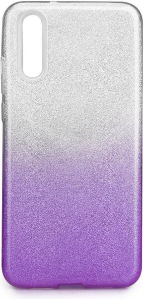 Блестящ Силиконов Калъф за Huawei P30, Forcell Shining Case, Сребро/Лилав