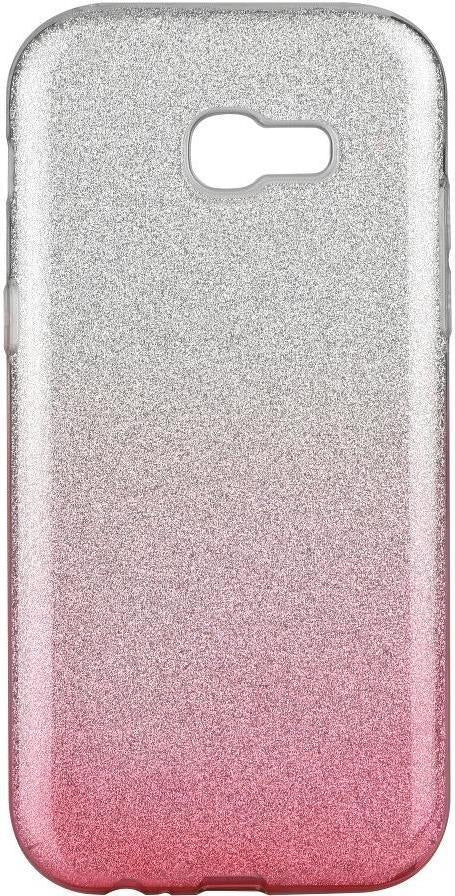 Блестящ Силиконов Калъф за Samsung A3 2017, Forcell Shining Case, Сребро/Розов