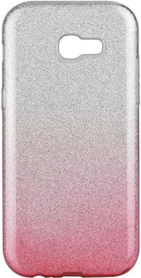 Блестящ Силиконов Калъф за Samsung A3 2017, Forcell Shining Case, Сребро/Розов