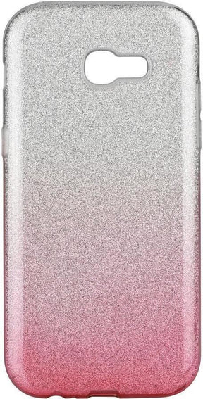Блестящ Силиконов Калъф за Samsung A3 2017, Forcell Shining Case, Сребро/Розов