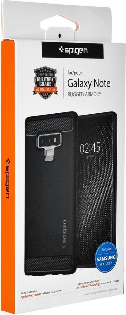 Противоударен Силиконов Калъф за Samsung Note 10, Spigen Rugged Armor Case, Черен (9)