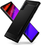 Противоударен Силиконов Калъф за Samsung Note 10, Spigen Rugged Armor Case, Черен (5)