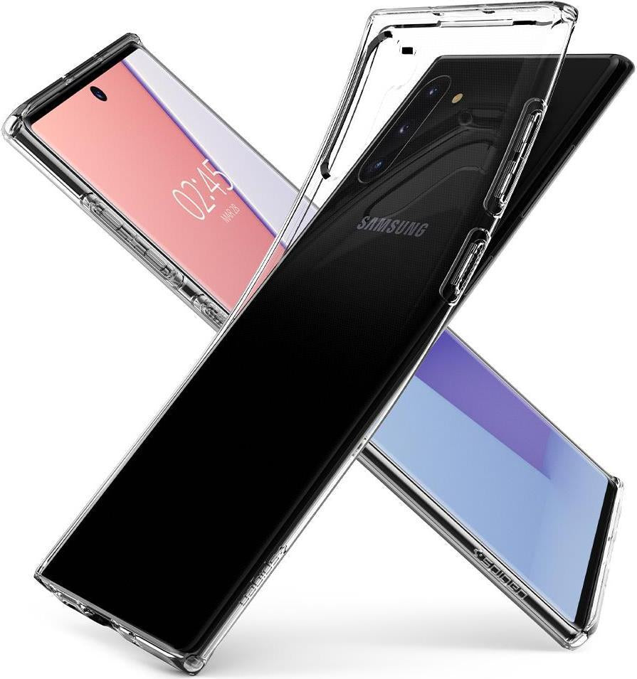Противоударен Силиконов Калъф за Samsung Note 10, Spigen Liquid Crystal Case, Прозрачен (8)