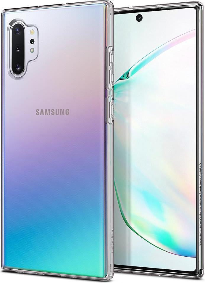 Противоударен Силиконов Калъф за Samsung Note 10 Plus, Spigen Liquid Crystal Case, Прозрачен