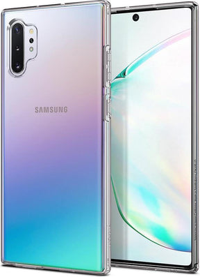 Противоударен Силиконов Калъф за Samsung Note 10 Plus, Spigen Liquid Crystal Case, Прозрачен