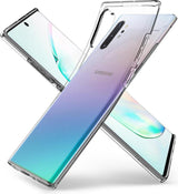 Противоударен Силиконов Калъф за Samsung Note 10 Plus, Spigen Liquid Crystal Case, Прозрачен (6)