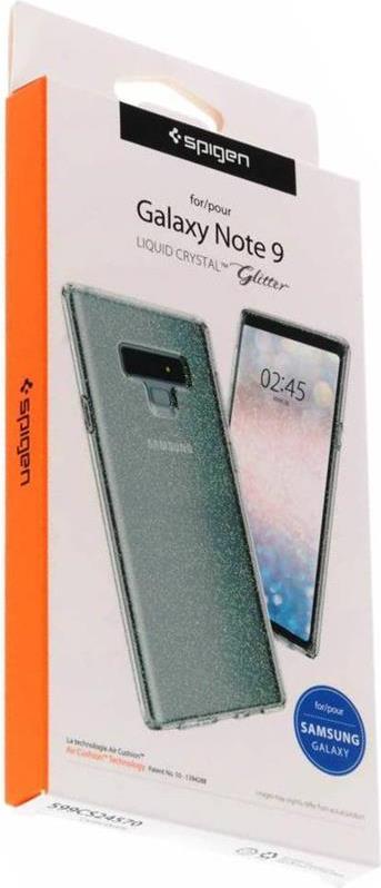 Противоударен Блестящ Калъф за Samsung Note 10, Spigen Liquid Crystal Glitter Quartz Case, Прозрачен (9)