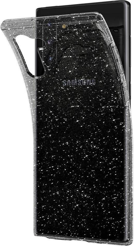Противоударен Блестящ Калъф за Samsung Note 10, Spigen Liquid Crystal Glitter Quartz Case, Прозрачен (5)