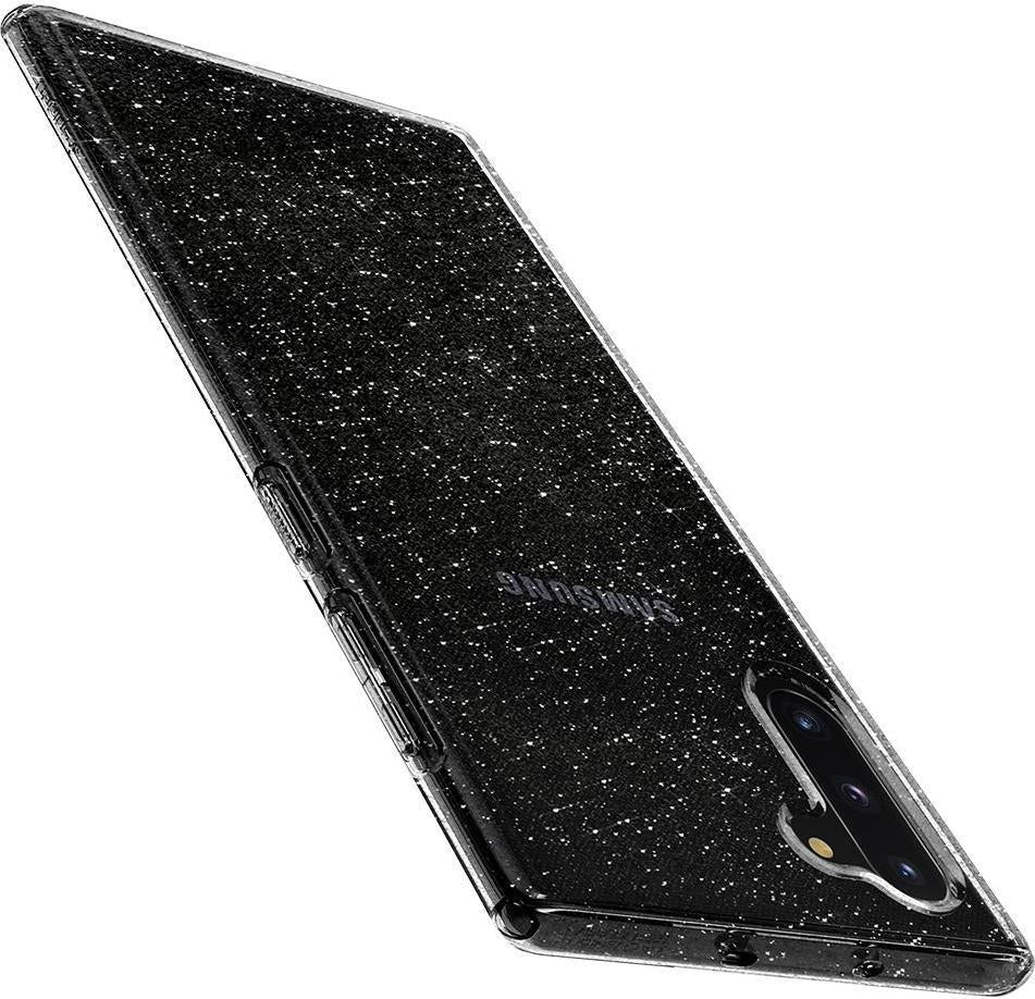 Противоударен Блестящ Калъф за Samsung Note 10, Spigen Liquid Crystal Glitter Quartz Case, Прозрачен (7)