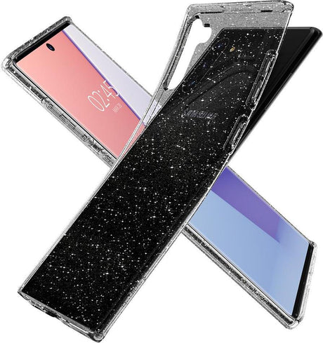 Противоударен Блестящ Калъф за Samsung Note 10, Spigen Liquid Crystal Glitter Quartz Case, Прозрачен (6)