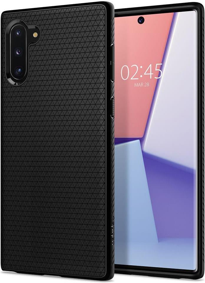 Противоударен Силиконов Калъф за Samsung Note 10, Spigen Liquid Air Case, Черен