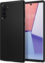 Противоударен Силиконов Калъф за Samsung Note 10, Spigen Liquid Air Case, Черен