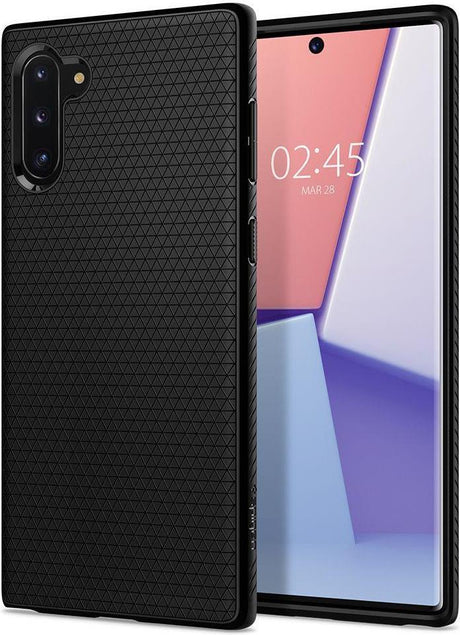 Противоударен Силиконов Калъф за Samsung Note 10, Spigen Liquid Air Case, Черен
