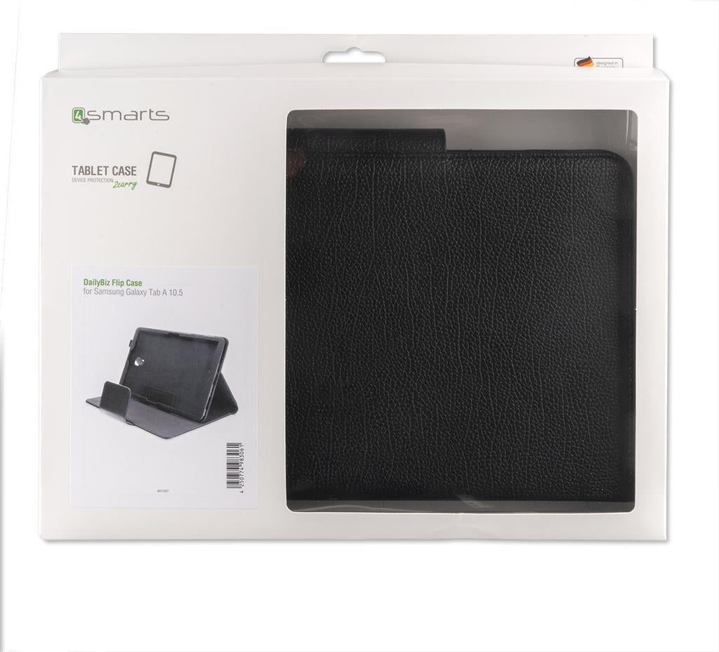 Противоударен Кожен Калъф за Samsung Tab A 10.5, 4Smarts DailyBiz 2 Book Case, Черен (3)