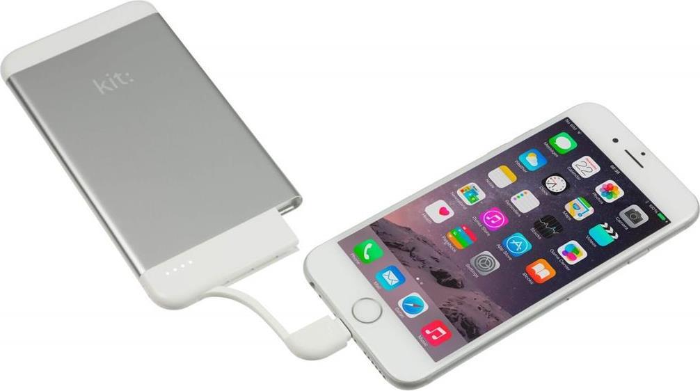 Външна Батерия за iPhone и iPad, KIT Power Bank Lightning 4100mAh, Сребрист (3)