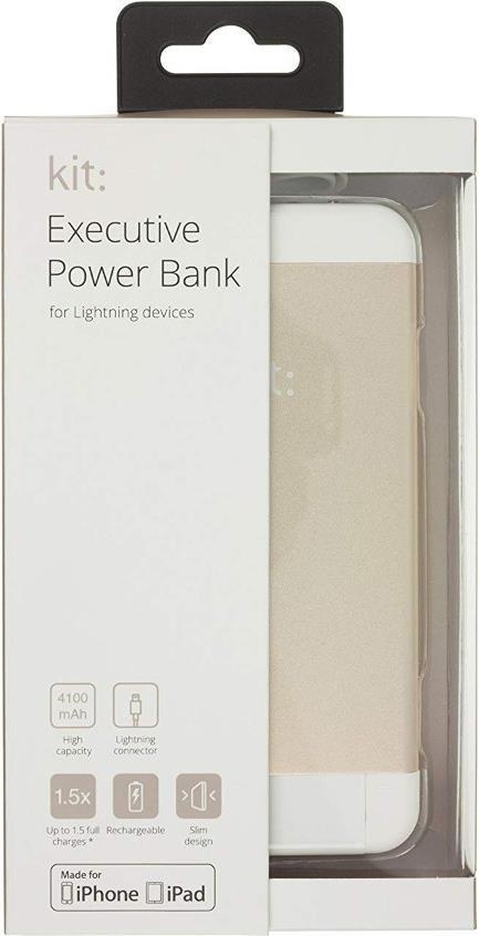 Външна Батерия за iPhone и iPad, KIT Power Bank Lightning 4100mAh, Златист (2)