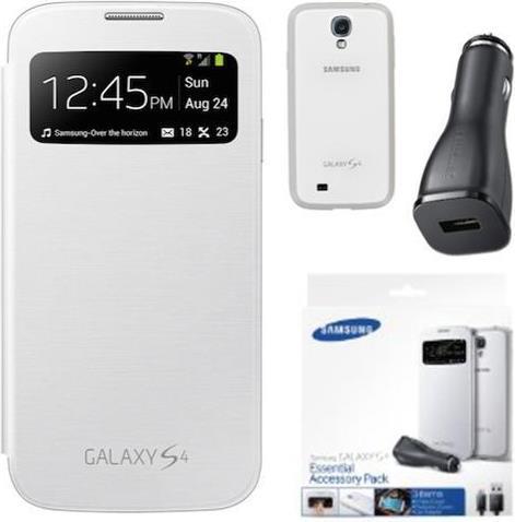 Оригинален Сет за Samsung S4 S-View Book Case & Charger ET-VI950BWE, Бял