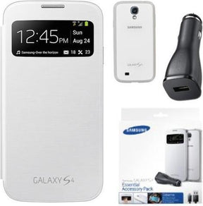 Оригинален Сет за Samsung S4 S-View Book Case & Charger ET-VI950BWE, Бял