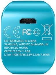 Външна Батерия Компактна, Samsung Power Bank EB-PJ200BLE 2100mAh, Син (4)