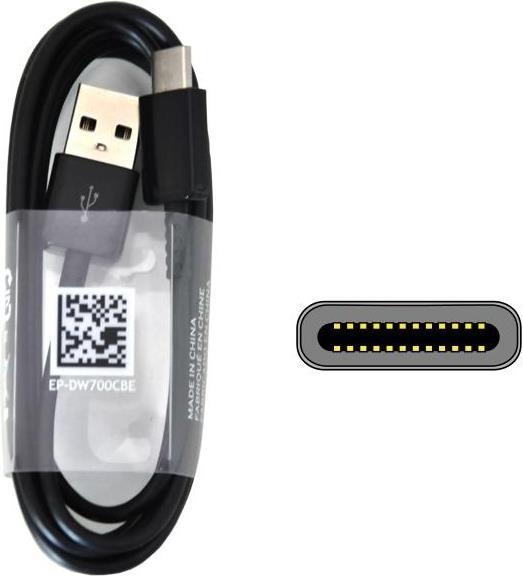 Оригинален USB-C Кабел за Samsung с Бързо Зареждане 1.5m EP-DW700CBE, Черен (2)