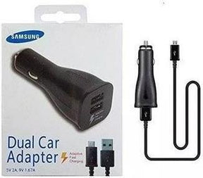 Оригинално Бързо Зарядно за Кола за Samsung S7, S6 12v Fast Charger & micro USB EP-LN920UBE, Черен