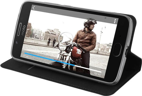 Кожен Калъф за Moto G5, Dux Ducis Skin Pro Book Case, Тъмно Сив (3)