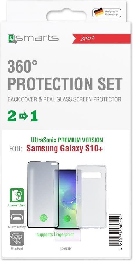 Калъф 360° за Samsung S10 Plus, 4Smarts Premium Set Case, Прозрачен
