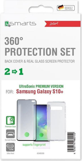 Калъф 360° за Samsung S10 Plus, 4Smarts Premium Set Case, Прозрачен