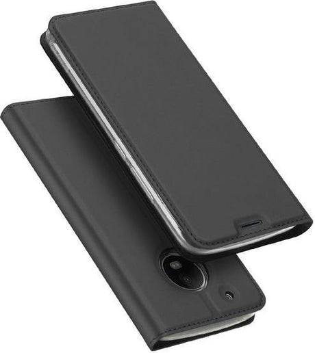 Кожен Калъф за Moto G5 Pro, Dux Ducis Skin Pro Book Case, Тъмно Сив (3)