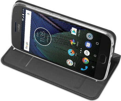 Кожен Калъф за Moto G5 Pro, Dux Ducis Skin Pro Book Case, Тъмно Сив (2)