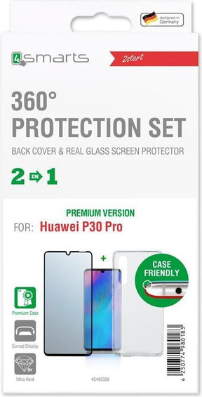 Калъф 360° за Huawei P30 Pro, 4Smarts Premium Set Case, Прозрачен