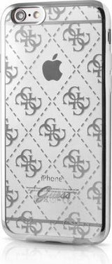 Луксозен Силиконов Калъф за iPhone 6s/6, Guess Silicone Case, Сребрист (2)
