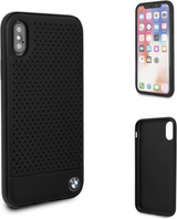 Луксозен Кожен Калъф за iPhone XS Max, BMW Leather Dot Case, Черен (2)