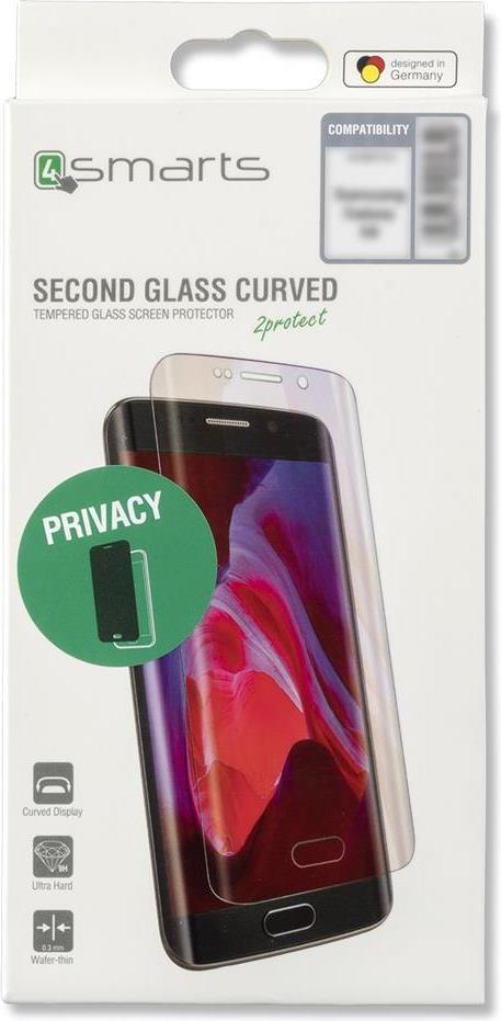 Anti-Spy Стъклен Протектор за Samsung S9 Plus, 4Smarts 3D Privacy Glass, Черен