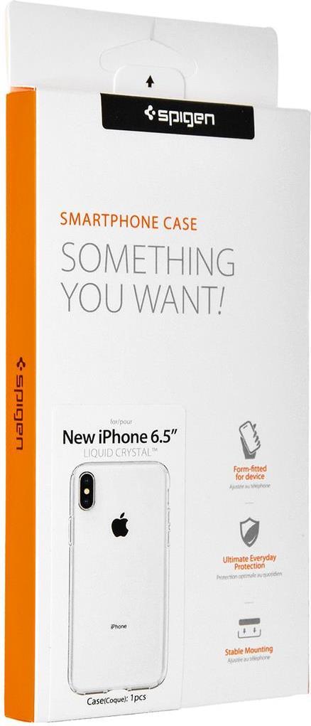 Противоударен Силиконов Калъф за iPhone XS Max, Spigen Liquid Crystal Case, Прозрачен (8)