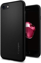 Противоударен Силиконов Калъф за iPhone SE 2022/2020 8/7, Spigen Liquid Air Case, Черен