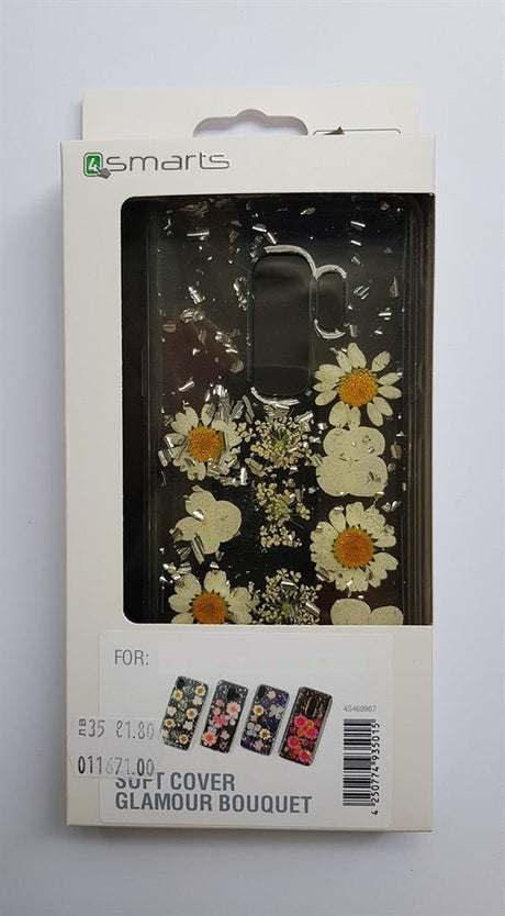 Силиконов Калъф с Цветя за Huawei P30, 4Smarts Glamour Case, Сребро/Бял (4)