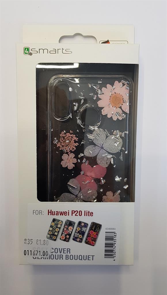 Силиконов Калъф с Цветя за Huawei P20 Lite, 4Smarts Glamour Bouquet Case, Сребро/Розов (4)